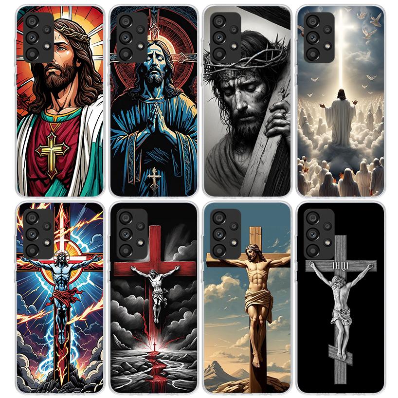 Christian Cross Design Phone Case For Samsung Galaxy A17 A57 A37 A16 A26 A36 A56 A15 A25 A35 A55 A14 A13 A54 A53 A34 A24 A33 A23