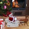 NUOLUX Reindeer Sleigh Christmas Santa Claus Santa Reindeer Christmas Home Decor Santa Electric Santa Doll Gift Sleigh