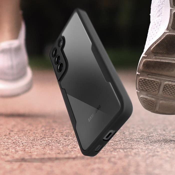 Case - AVIZAR - Samsung Galaxy S21 FE - Shockproof - Plexiglass Back - Black Contour