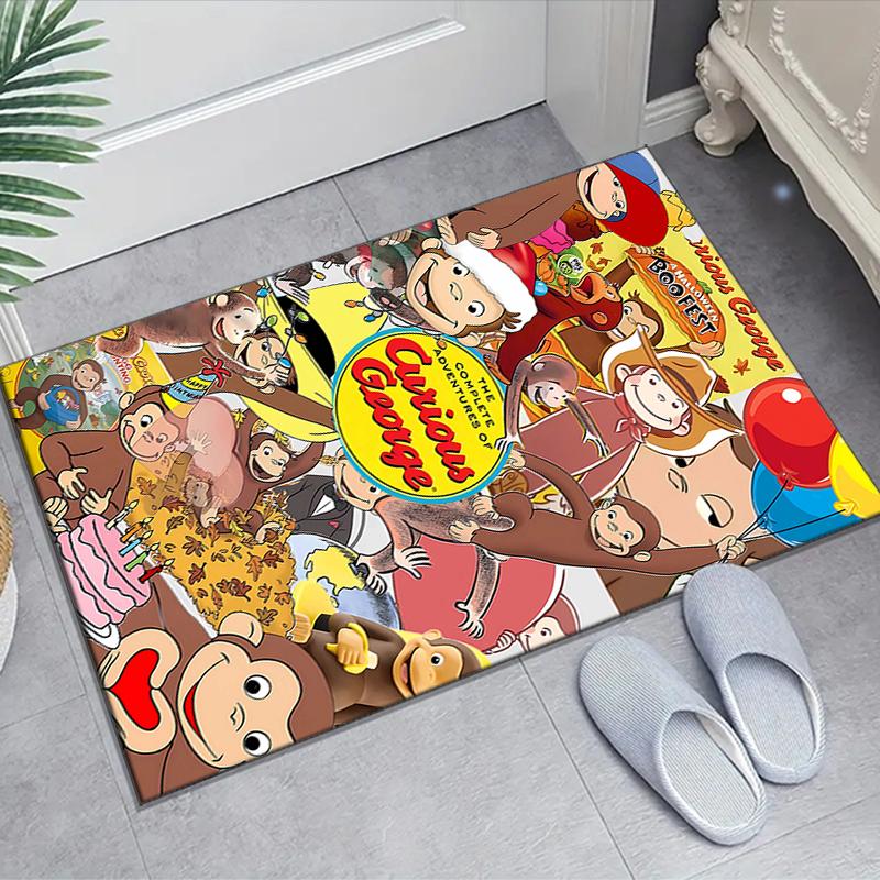 1pc Curious George (5) Design Area Rug - Non-Slip, Soft & Cozy Floor Mat for Living Room, Bedroom, Office - Indoor/Outdoor Decorative Carpet