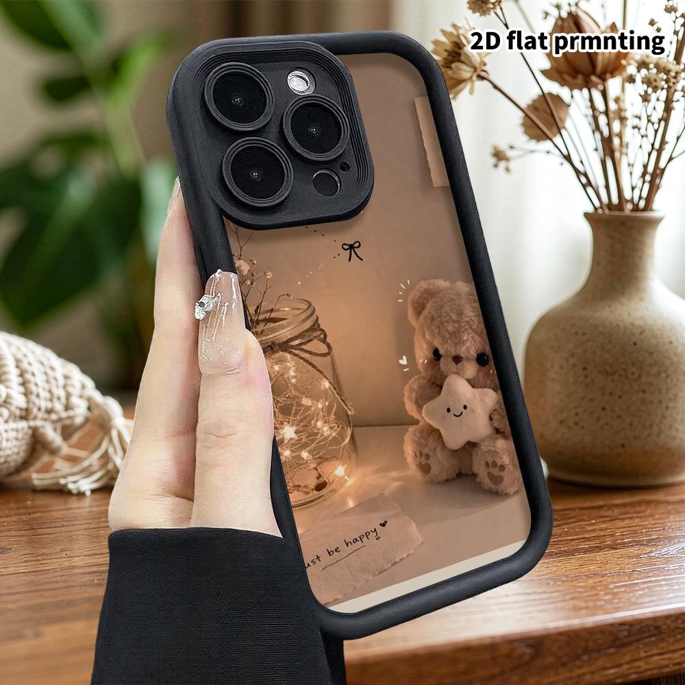 Phone case: 2D flat design suitable for iPhone 18 17 16 15 14 13 Pro step protection case, warm light healing, Christmas and Halloween gift