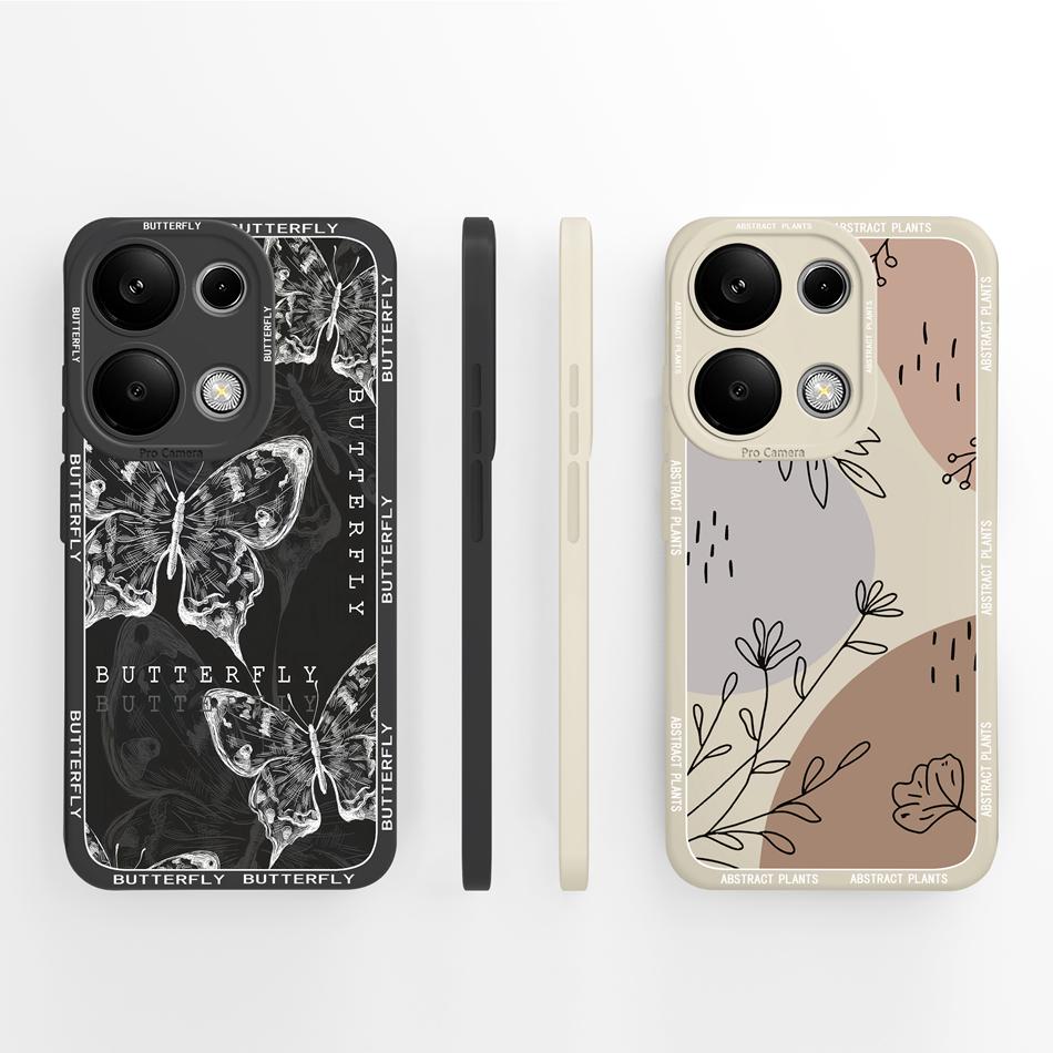 For Poco M6 Pro Case Oil Painting Phone Cover Soft Liquid Silicone Shockproof Bumper For Xiaomi Poco M6 Pro 4G Carcasa Protector