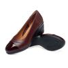 Women Cute Round Toe High Quality Patent Leather Spring Slip On Wedge Heel Shoes Lady Classic Student School Wine Red Shoes Ga07