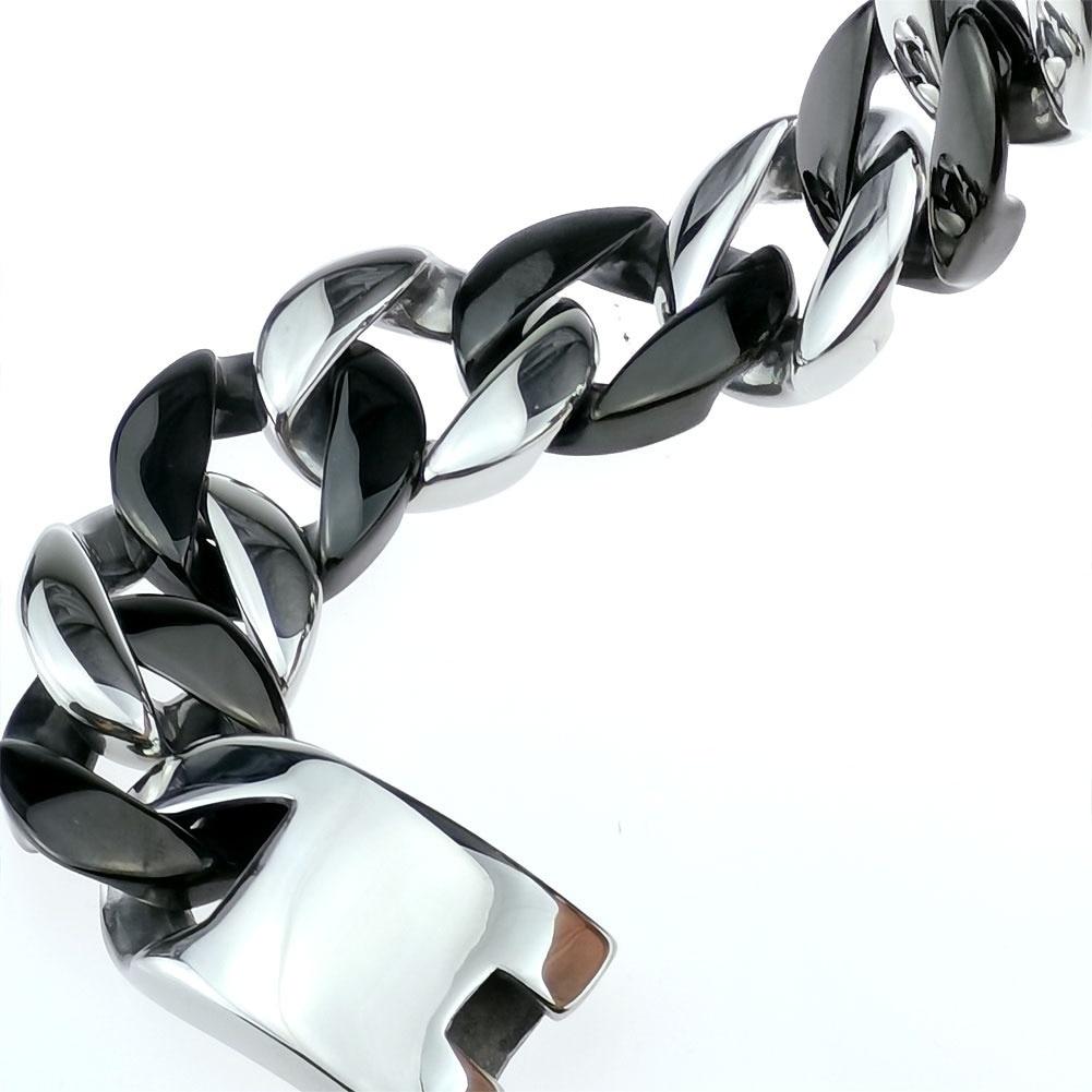 Men Woman 316L Stainless Steel 24mm Curb Chain Bracelet Cuban Bracelet Bangle Jewelry