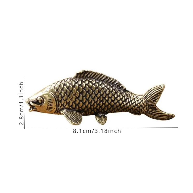 Wealth Antique Koi Copper Solid Gathering Copper Handicraft Tea Pet Simulation Brass Carp Ornament