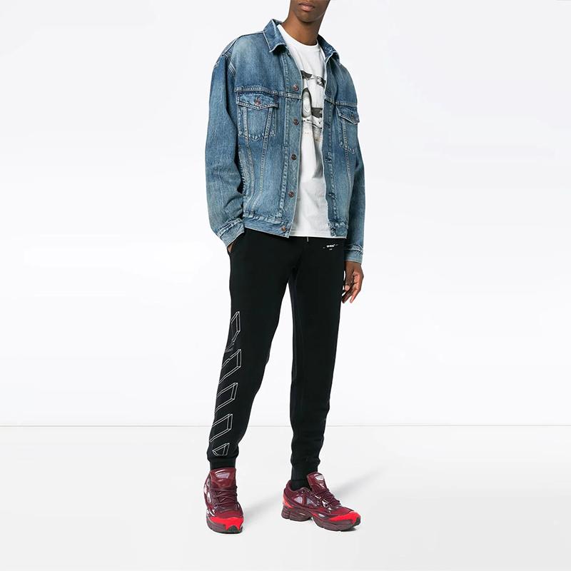 Off-White Спортивные штаны с 3D-принтом, черные мужские штаны OMCH008E181920121001