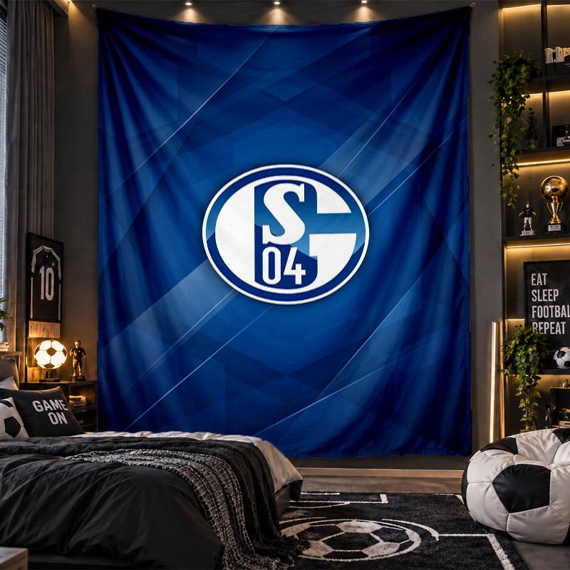 Wall Hanging Tapestry Schalke 04 Print Cloth for Living Room Bedroom Home Decor