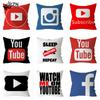 App Logo Decorative Polyester Pillow Case Youtube Facebook Throw Cushion Cover Square Sofa Pillow Cover Home Decoration 45X45CM