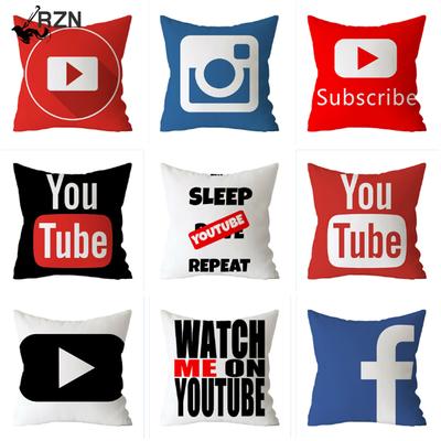 Декоративная наволочка из полиэстера с логотипом приложения, YouTube, Facebook, наволочка, квадратный диван, наволочка, украшение для дома 45X45 см