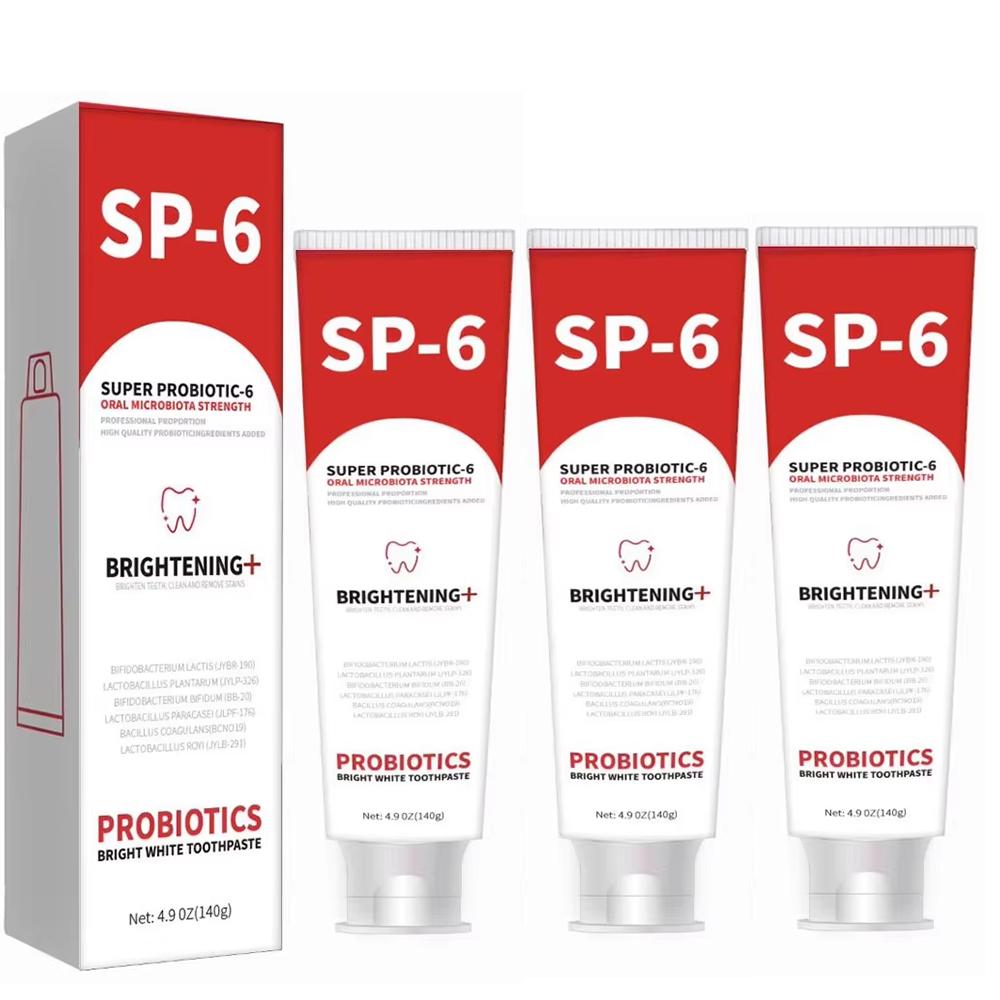 140 г SP-6 Пробиотическая зубная паста Отбеливание зубов Удаление зубного налета Предотвращение кариеса Гигиена полости рта Чистка Свежее дыхание Защита десен