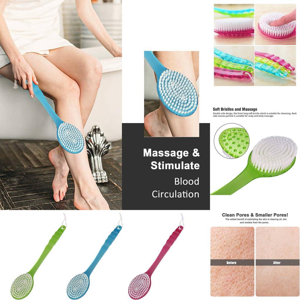 Long Handle Bath Brush for Body Scrubbing and Exfoliating with Soft Bristles and Ergonomic Grip for Shower and Bath Use