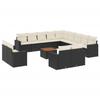 VidaXL Salon de jardin avec coussins 14 pcs noir résine tressée 3224397