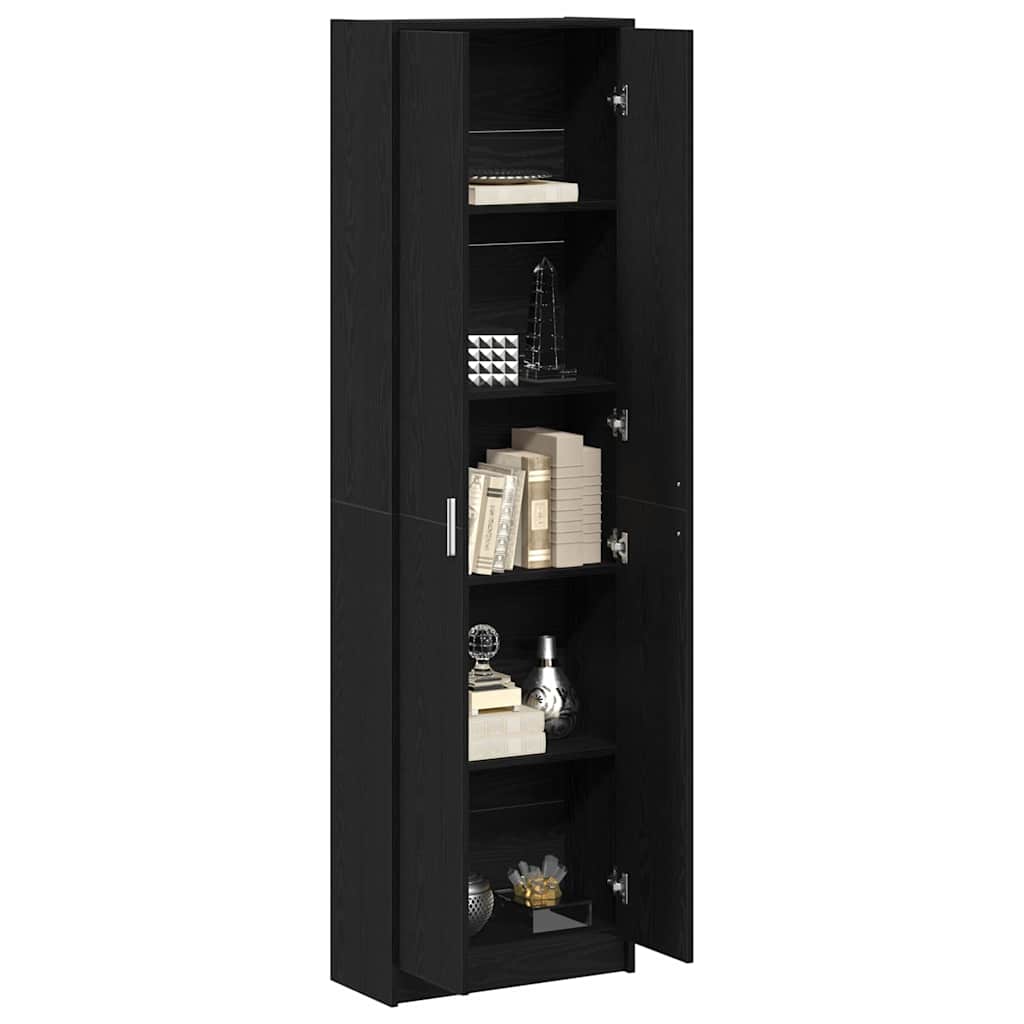 Wardrobe with Shelf Black Oak Effect 55 x 25 x 189 cm