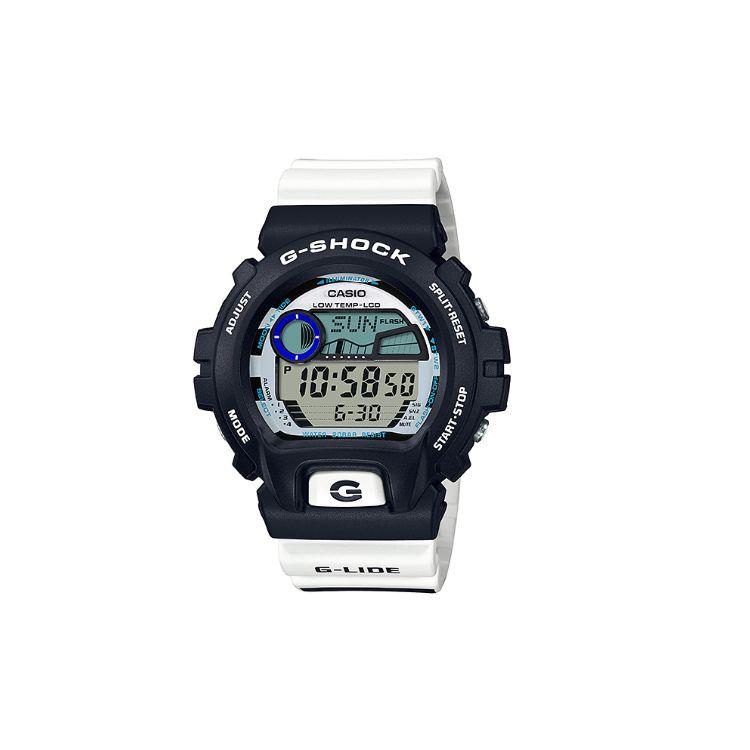Casio Серия G-Shock Фаза прилива и отлива Ударопрочные Водонепроницаемые Спортивные Кварцевые часы Ремешок из каучука Мужские часы Серый GLX-6900SS-1