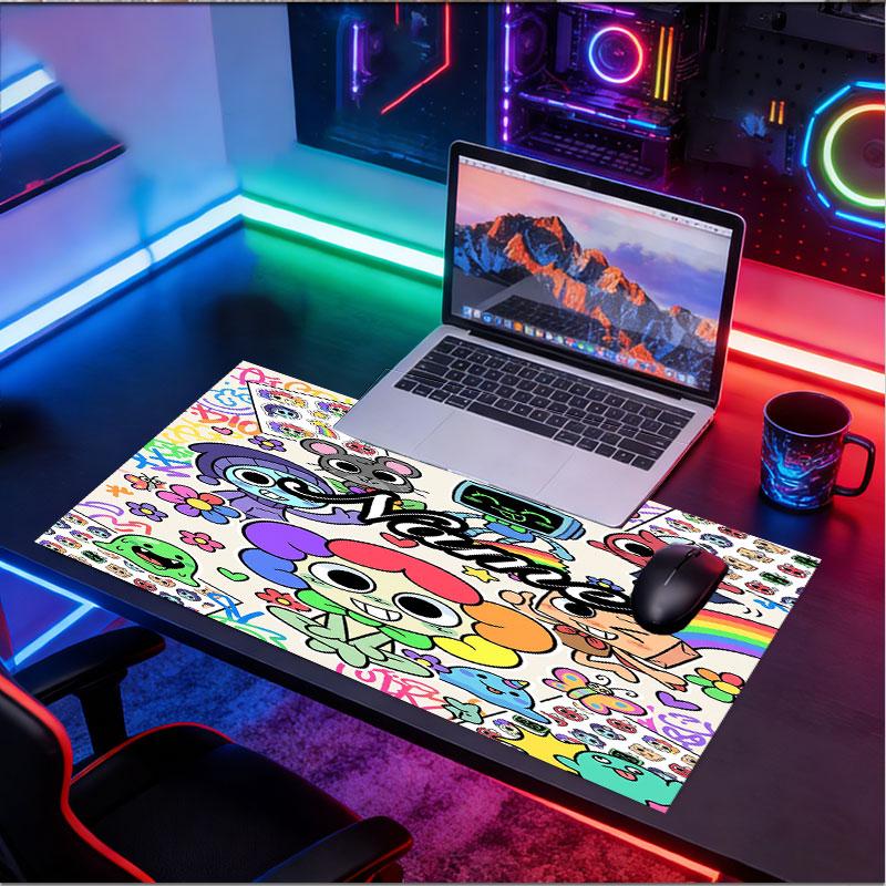 Custom Name Personalized Dandy's World Pattern Mousepad, Laptop PC Desk Mat, Decorative Desk Mat for Home Keyboard Pad Gift