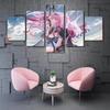 5 Pieces Anime Girl Frame Posters Hololive Mori Calliope Picture Home Decor Corridor Modular Canvas Painting Wall Art HD Prints