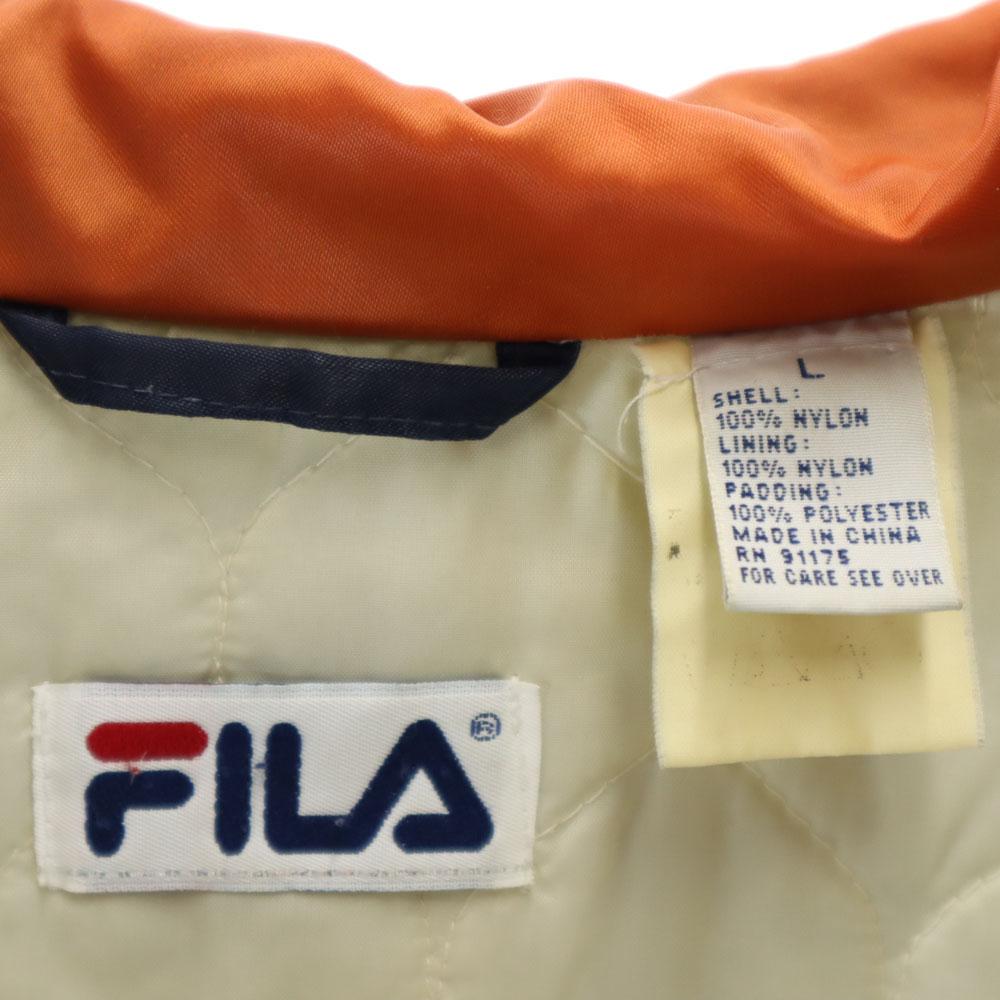 Fila Бейсбольная куртка 90-х с логотипом на спине L Темно-синяя Мужская Б/У