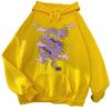 Women Men Hoodie Hooded Hat Long Sleeves Dragon Print Loose Keep Warm Pullover Unisex Spring Hoodie Adult Clothing