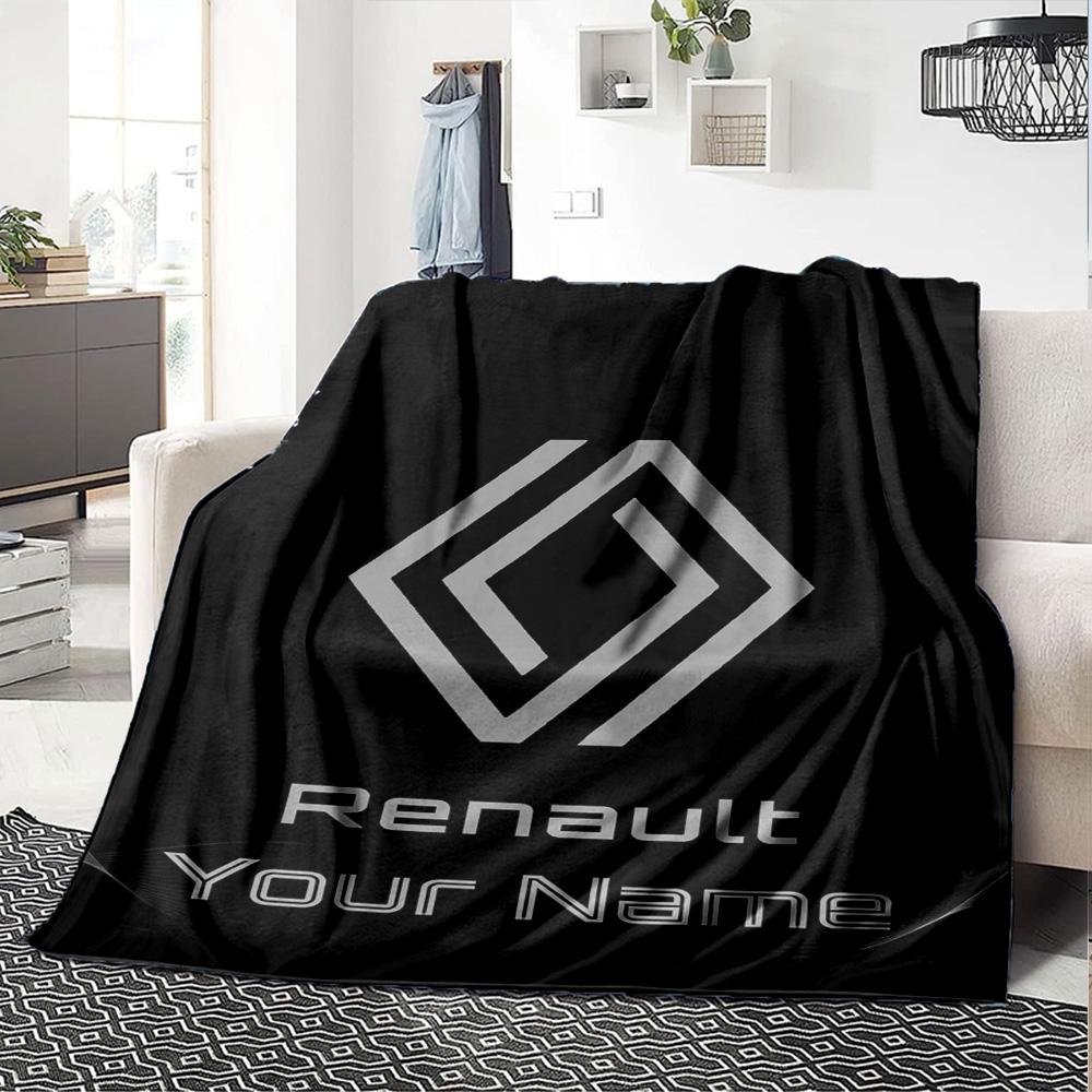 Renault Персонализированное одеяло с вашим именем Многоцелевое персонализированное одеяло Ультрамягкий плед Для декора дома Гостиная Диван Офис Всесезонный Универсальный