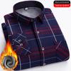 Thickened Flannel Men's Shirt Warm Plaid Winter Casual Square Collar Plus Size Clothing Fleece Lined Double Sided Velvet