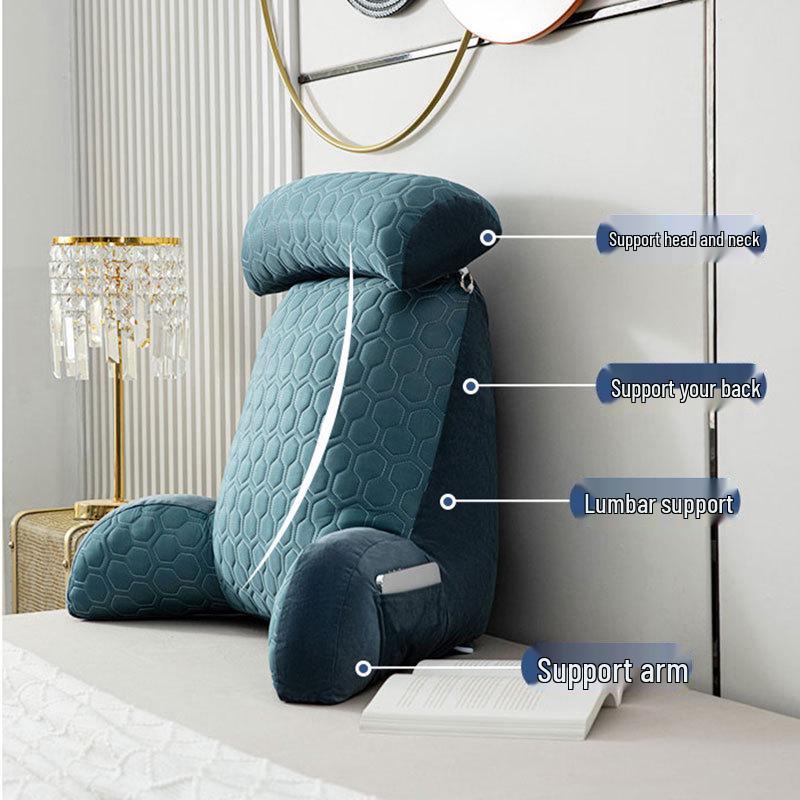 Подушка для изголовья из ледяного шелка и латекса: Мягкая подушка-спинка для дивана и кровати с прохладным комфортом