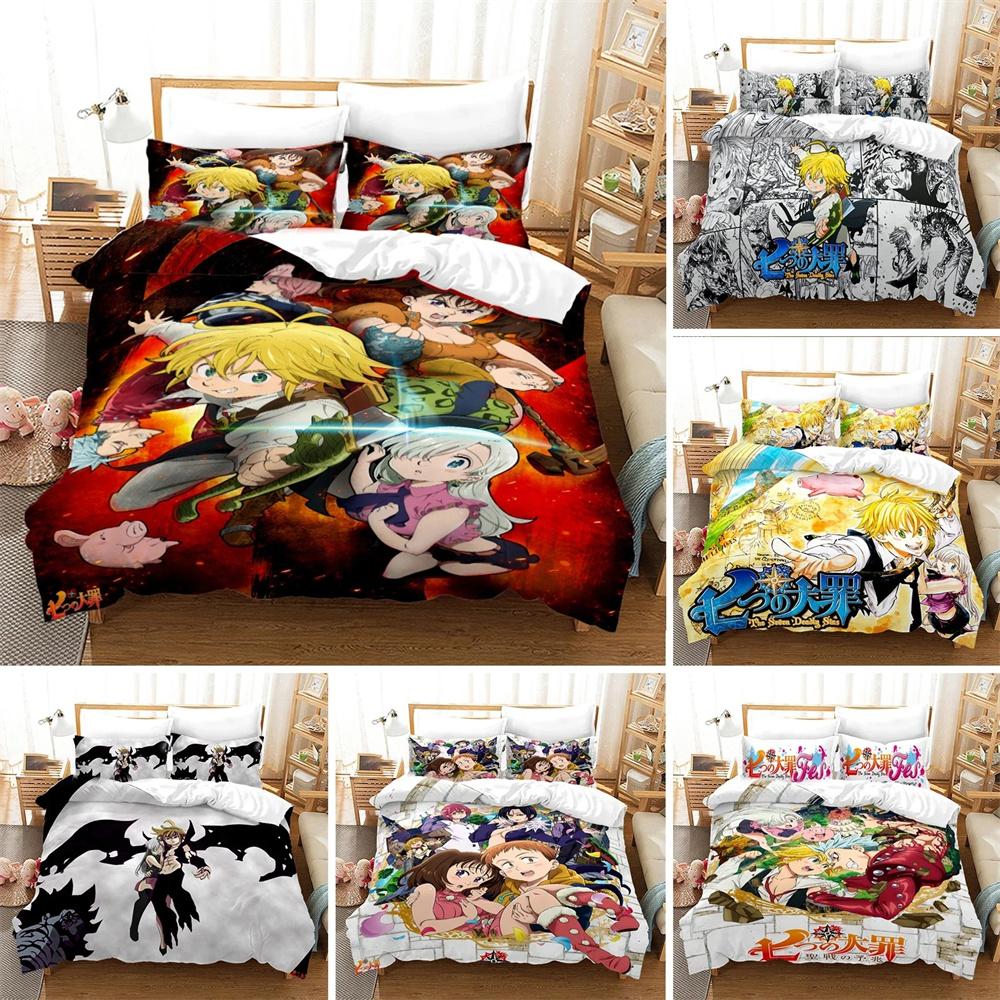 3D Printed Seven Deadly Sins Bedding Collection Anime Meliodas Duvet Cover Double Twin Full Queen King Adult Kid Bedclothes Quilt Cover