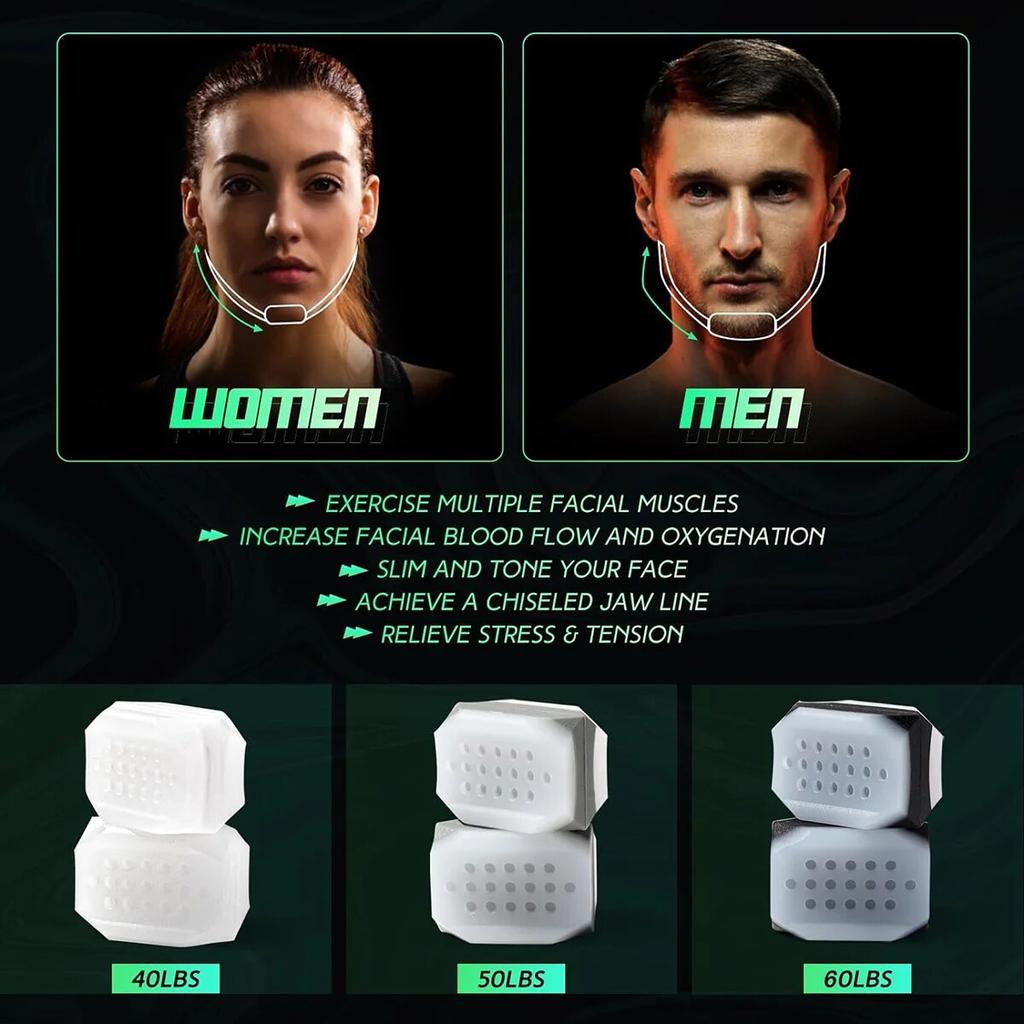6 Pcs Jaw Exerciser for Men & Women Silicone Tablets Jaw Exerciser Gum Jawline Trainer & Jawline Shaper Jaw Line Exerciser Workout Fitness Equipment