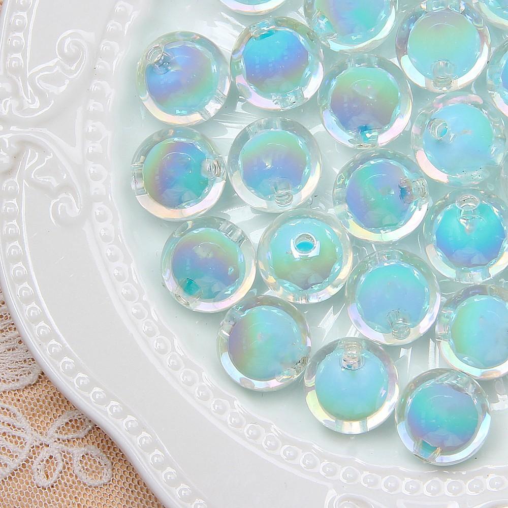 10/60Pcs 16Mm Round Mixed Color Shine Smooth Acrylic Spacer Beads For Jewelry Making Diy Handmade Bracelet Necklace Accessories
