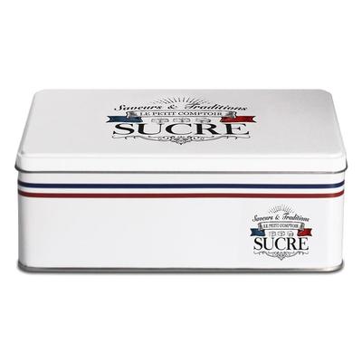 [A3020] - Белая металлическая сахарница Le Petit Comptoir. (вкусы и традиции) - 20x13x7см