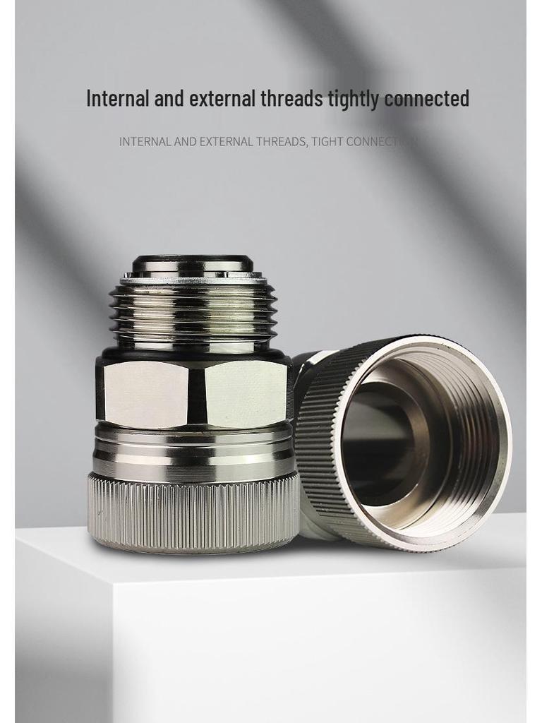 360° Rotating Stainless Steel & Aluminum Fuel Nozzle Swivel Joint, Fits 1/2", 3/4", 1" Oil Pipes