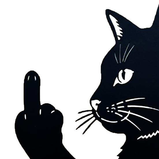 Peeking Animal Metal Sign Flipping Off Cat Crocodile Silhouette Decoration