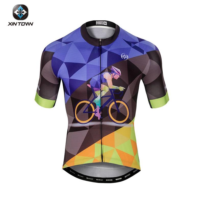 Mens Short Sleeve Cycling Jersey Set Biking Breathable Bike Riding Wear