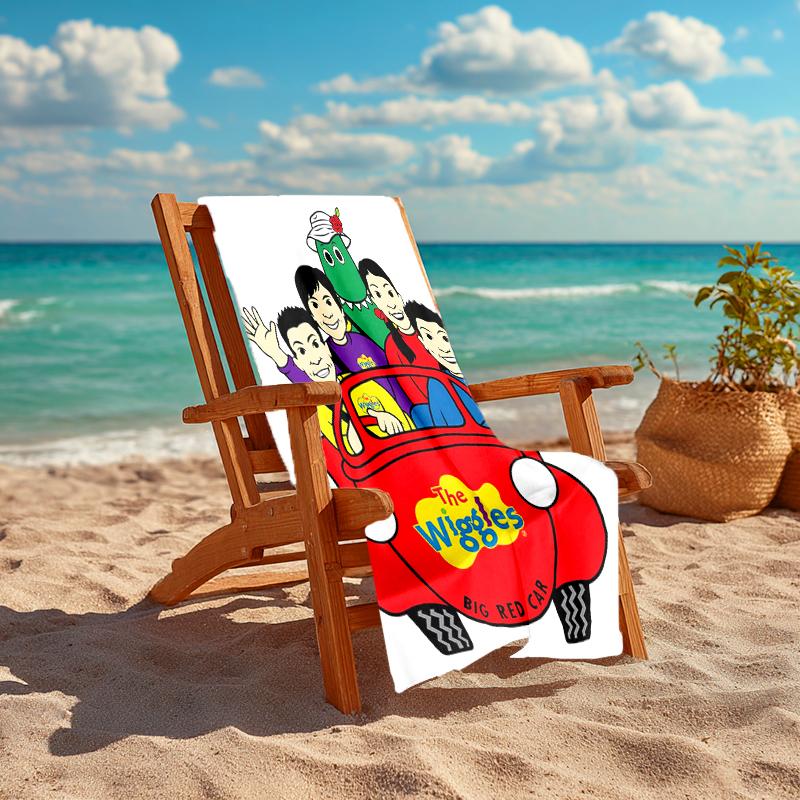 1pc The Wiggles1 Beach Towel, Comfortable and Thick, and Swimming/Bath/Picnic/Camping Towel, Suitable for Seaside Beaches