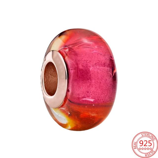 925 Sterling Silver Glass Beads Charms for Jewelry DIY Making Fit Original Bracelets Bangles for Women Gift