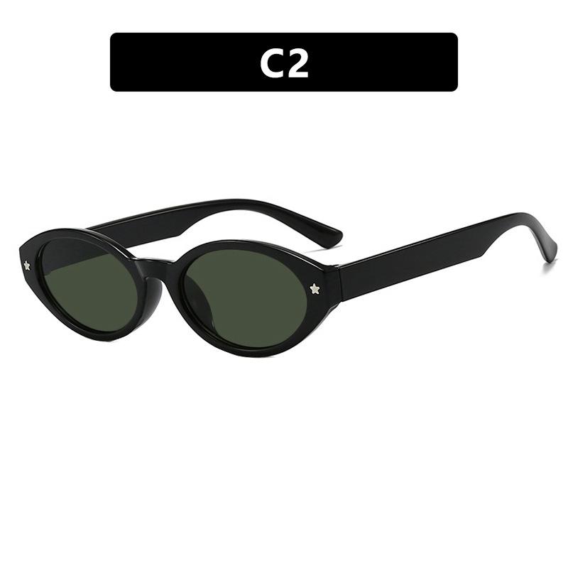 Black Small Oval Women Sunglasses Fashion Leopard Print Retro UV400 Protection Colorful Shades
