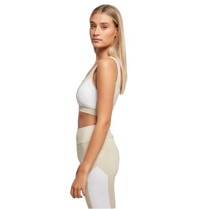Brassière Femme Urban Classics Color Block - Beige/blanc - S