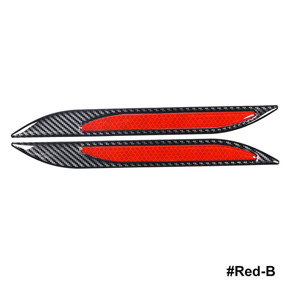 2 шт., светоотражающие полосы для автомобиля, защита для бампера, защитная наклейка из углеродного волокна, предупреждающая наклейка для автомобиля, лента против царапин, украшение автомобиля