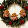 2Pcs Mini Plaid Bear Ornaments Christmas Tree Hanging Decor Cute Bear Keychain