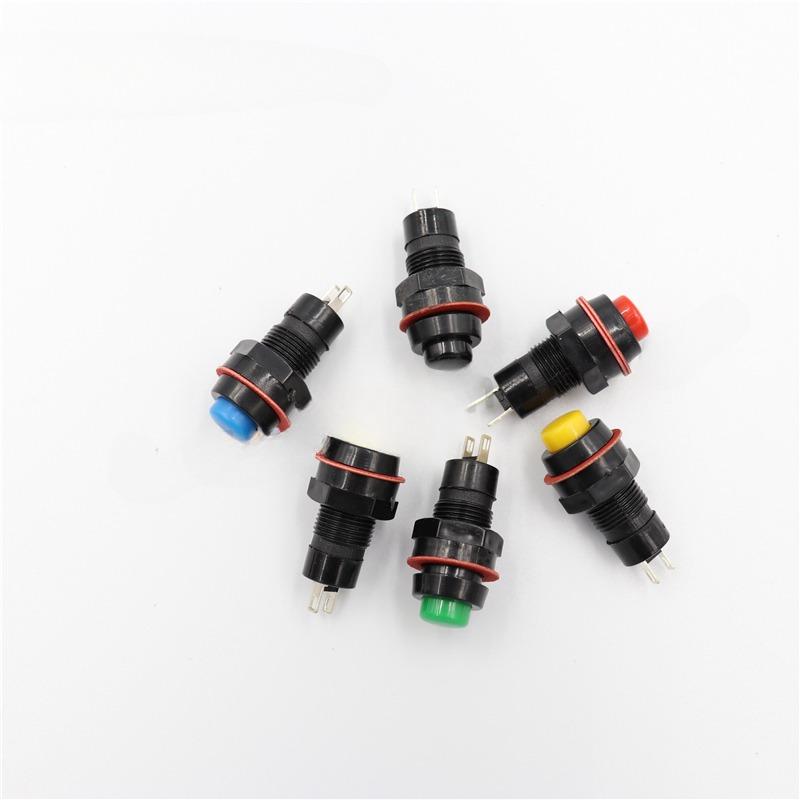 6pcs DS-211 DS-213 Push Button Switch 10mm Momentary / Self Locking Round Button Switch DS211 DS213 Miniature