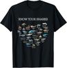 Shark Faces Types Of Sharks Gift Marine Biology Ocean Shark Gift Unisex T-Shirt