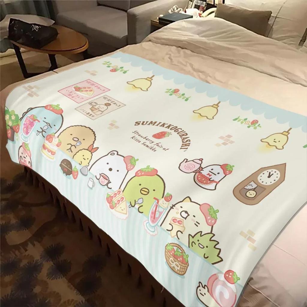 Милое Фланелевое Пледное Одеяло Sumikko Gurashi Ультра Мягкое Тонкое Одеяло Покрывала для Гостиной Спальни Дивана Офиса Теплое Одеяло