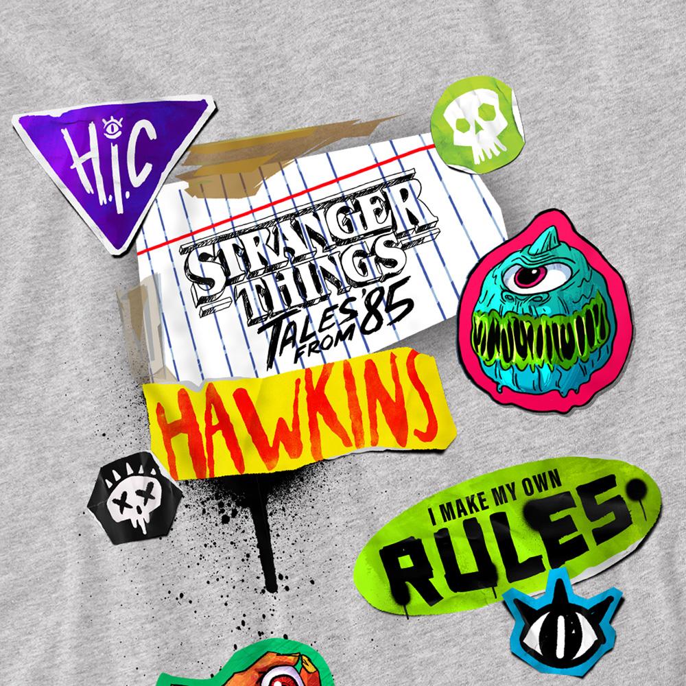 Stranger Things: Tales from Â´85 Unisex Adult Scrapbook Icons T-Shirt