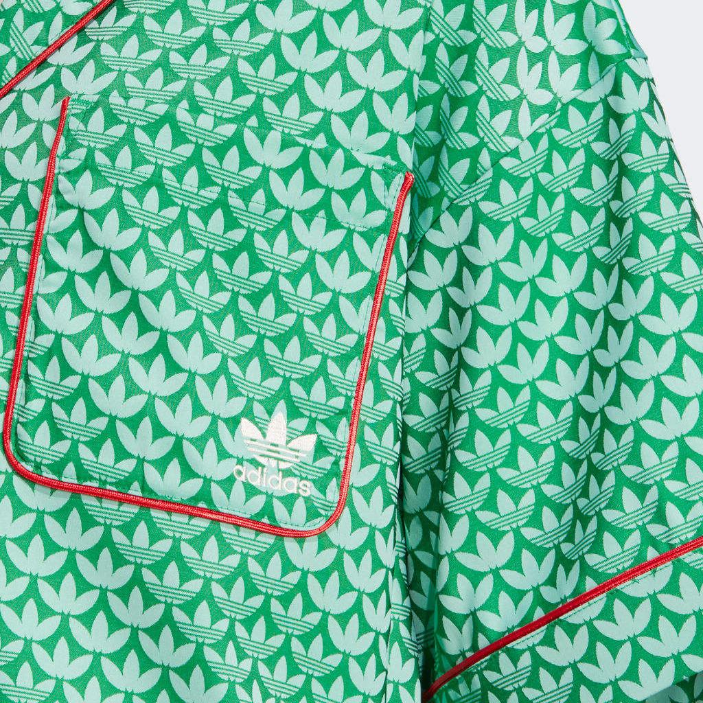 adidas Оригинальная атласная рубашка Adicolor 70-х годов Зеленая IK7880