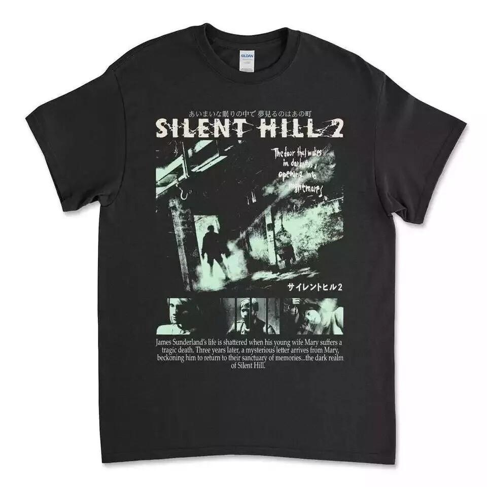 Новая черная футболка Silent Hill 2, Игровая футболка в жанре хоррор-выживание, Унисекс футболка