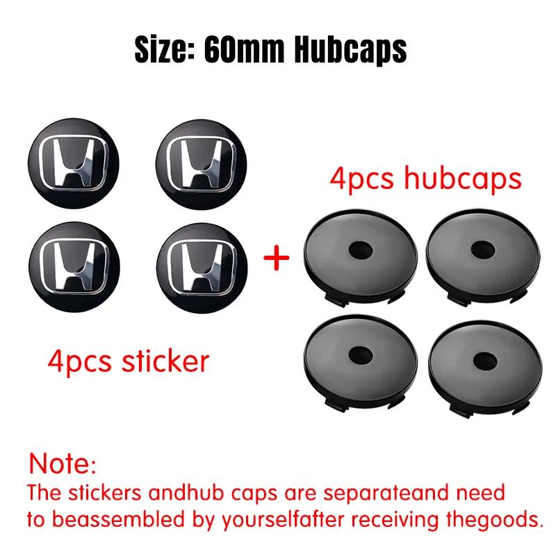56/60mm Car Wheel Center Hub Cap Badge Logo Emblem Decal Wheel Sticker For Honda Civic City Accord Odyssey CRV Hrv Jazz CBR VTX