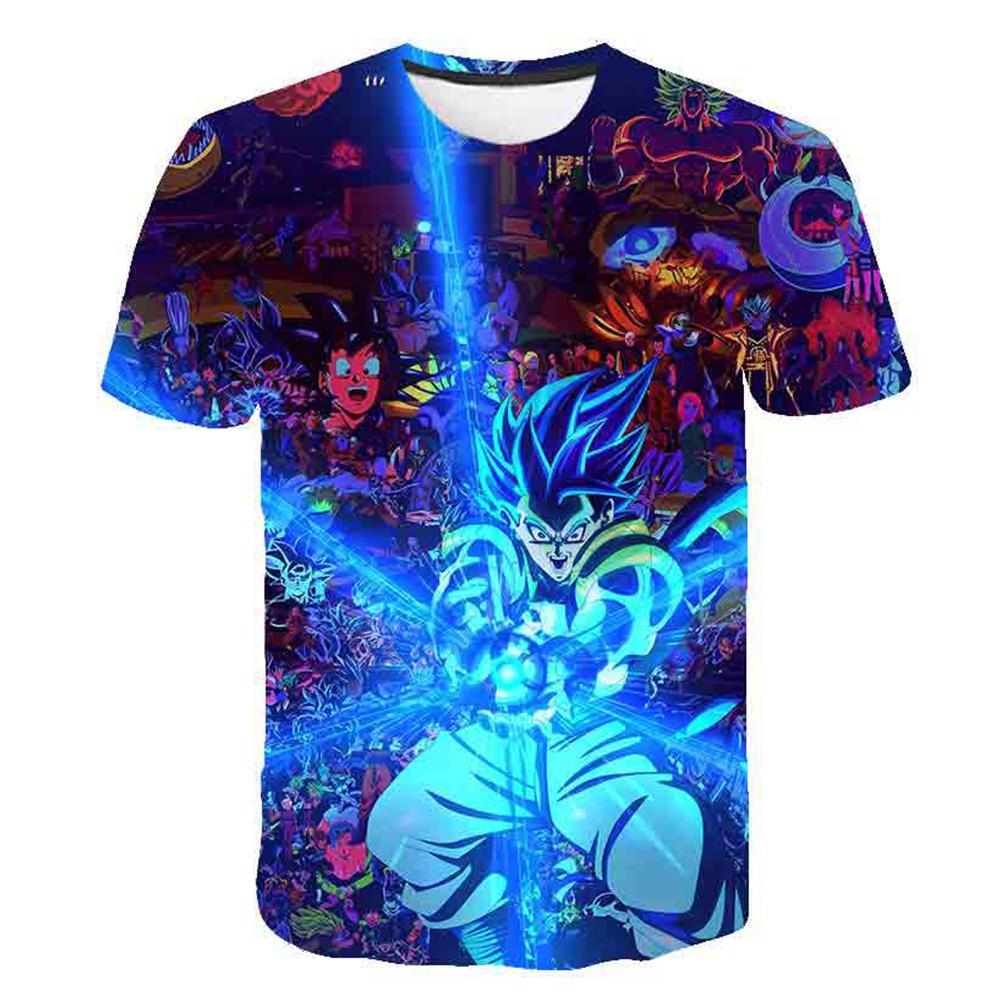 Футболка Dragon Ball Аниме Футболки Детские Футболки Мультяшные Футболки с Goku Мужская Одежда Детские Топы Взрослый Летние Мягкие Короткий Рукав