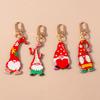 Cartoon Resin Santa Claus Keychain Christmas Snowman Keyring Pendants for Car Key Bag Decor Handmade X'mas Gifts Accessories
