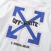 9095 Off-White 2026 Autumn and Winter New OW Blue Letter Arrow Pattern Men's and Women's Hooded Sweatshirt
