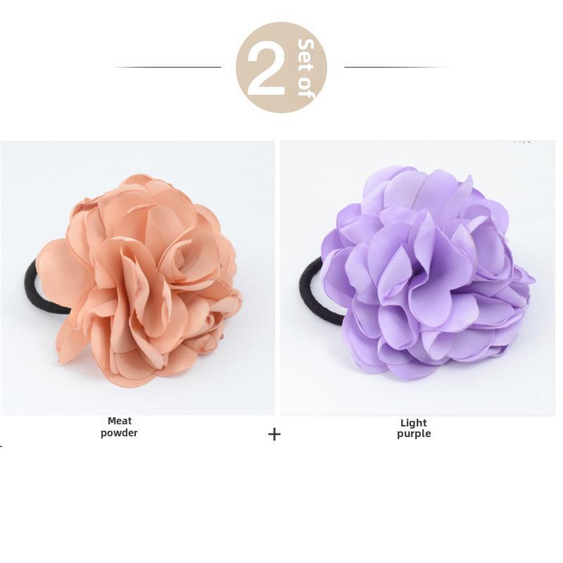 Корейская мода тканевый цветочный аксессуар для волос: Повязка для волос «Камелия Роза»