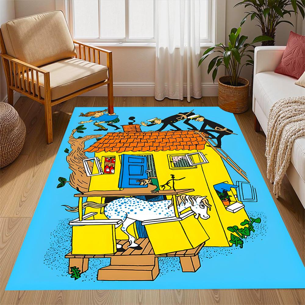 Pippi Adventure Area Rug Suitable for Dining Room Hallway Study room Balcony Antislip Carpet Anime Office Decor Perfect Birthday/Christmas Gift Idea